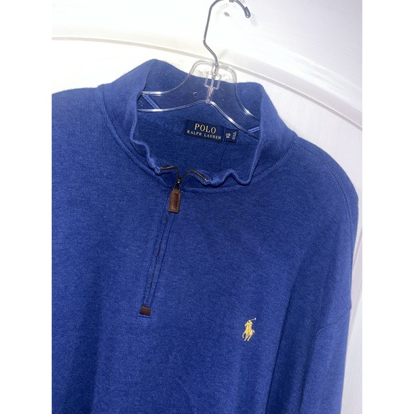 Ralph Lauren 2XLB BIG POLO Quarter Zip 1/4 Turtleneck sweater top Fast Shipping! - Picture 1 of 2